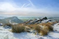 The Roaches.Â A digital oil painting of a winter landscape in the Peak District National Park, UK